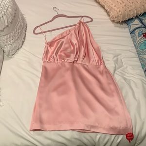 NWT Michelle Mason Silk One Shoulder Dress